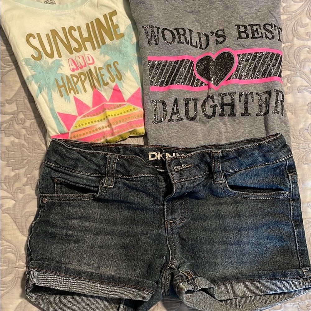 DKNY Kids Denim Shorts - Picture 2 of 6
